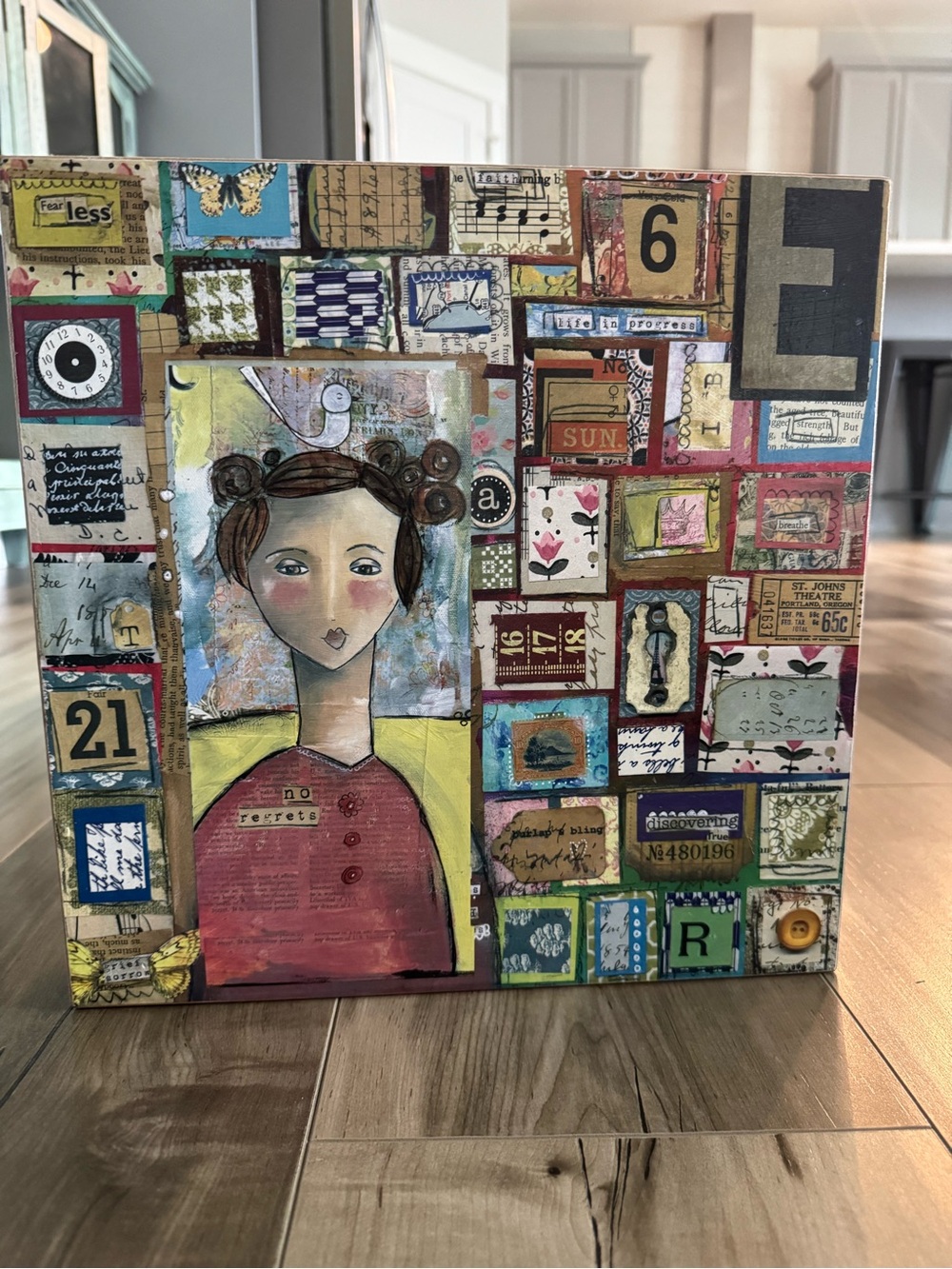 Kelly Rae Roberts “No Regrets” mixed Media Home Art Canvas -  Portrait